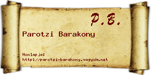 Parotzi Barakony névjegykártya